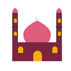 Islamic mosque illustration. Islamic landmark with flat style. Vector illustration.