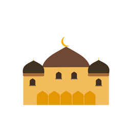 Islamic mosque illustration. Islamic landmark with flat style. Vector illustration.