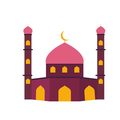 Islamic mosque illustration. Islamic landmark with flat style. Vector illustration.