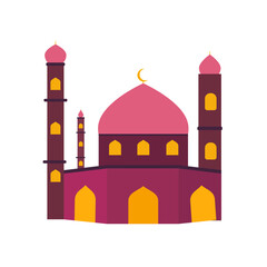 Islamic mosque illustration. Islamic landmark with flat style. Vector illustration.