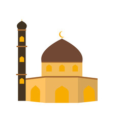 Islamic mosque illustration. Islamic landmark with flat style. Vector illustration.