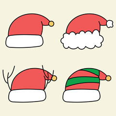vector of santa hat for xmass