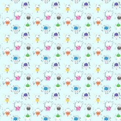 Vitamins for health. They help to recover faster. A living capsule with a cute face, arms and legs.Children's background, children's pattern