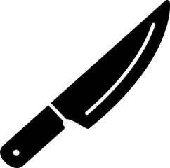 Digital illustration of a simple knife symbol design on a white background