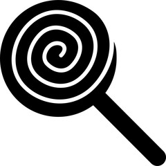 Digital illustration of a simple lolipop symbol design on a white background