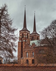View of Roskilde cathedral in Copenhagen, Denmark