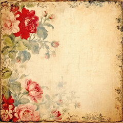 Floral Vintage Digital Paper Antique Textures Ephemera Scrapbook Paper