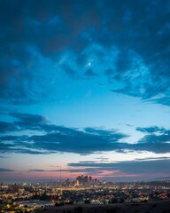 Sunset seen from Ascot hill park near downtown Los Angeles