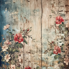 Floral Vintage Digital Paper Antique Textures Ephemera Scrapbook Paper