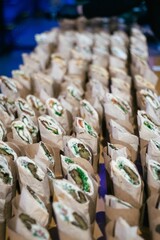 Delicious food served by catering at the buffet