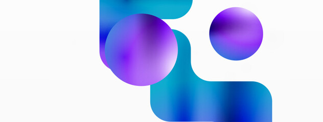 Gradient Geometry. Minimalist Fusion of Lines and Circles, Crafting Serene, Captivating Abstract Background