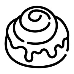 cinnamon roll Line Icon
