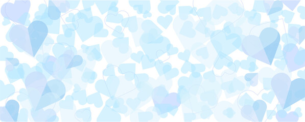 ホワイトデーに使える水色のハートのベクター背景画像