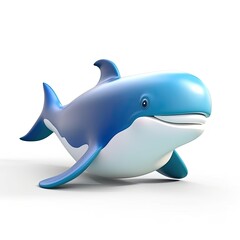 Whale cartoon isolated on white