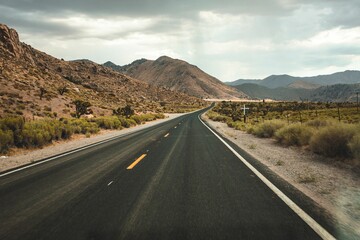 Aerial view of a highway in California, US