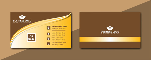 Golden Color Business Card Design, Luxury business card, Company Business card,  with background,