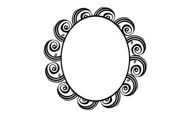 Circle Ornament Border Design With Transparent Background