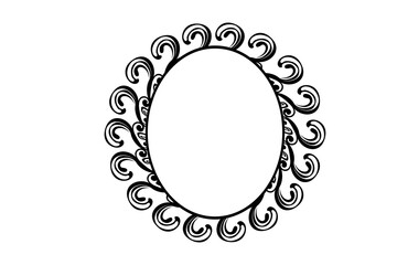 Circle Ornament Border Design With Transparent Background