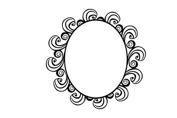 Circle Ornament Border Design With Transparent Background