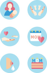 vector icons of icons for mothers and children and their love