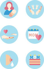 Fototapeta premium vector icons of icons for mothers and children and their love