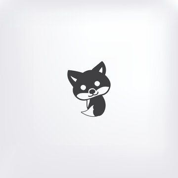cute baby fox logo icon