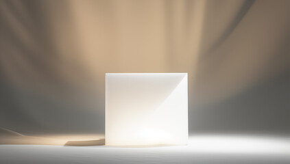 3d mock up of a white pedestal in black and white