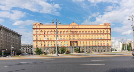 Fototapeta na wymiar The main office of The Federal Security Service in Moscow, Russian Federation