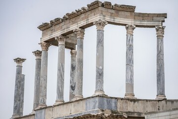 Naklejka premium Small Roman temple in the medieval city of Merida