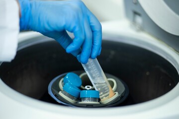 Scientist conducting a medical experiment in a laboratory