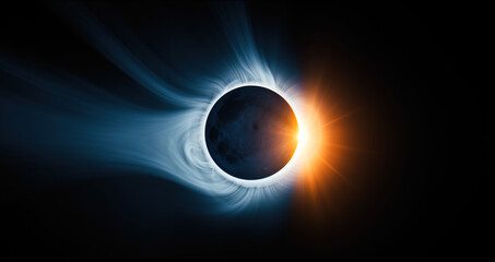 Solar Eclipse Over Dark Planet