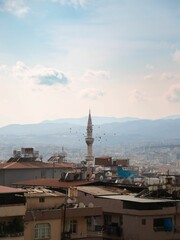 mosque minaret in the old city of Antakya