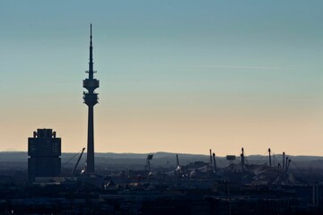 Stunning skyline of Munich, Germany featuring the Olympic Station and Olympic Tower