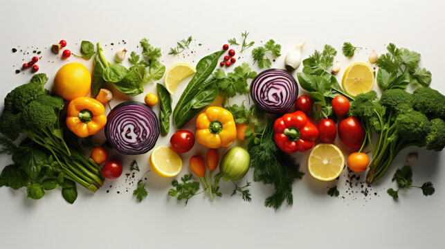 Assortment Of Fresh Vegetables On White Background , Background Image, Hd