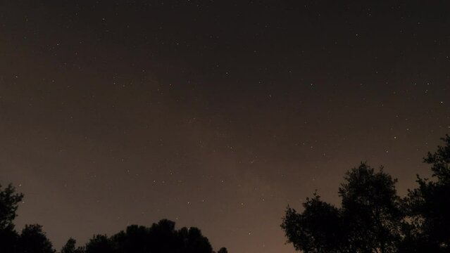 The beauty of night sky, zoom out time lapse view