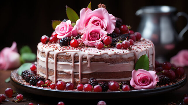 Cardamom Rose Cake  Professional Photography And Light, Background Image, Hd