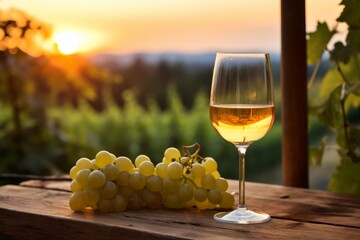 Savoring the taste of a cool Pinot Gris on a warm summer evening in the heart of the vineyard