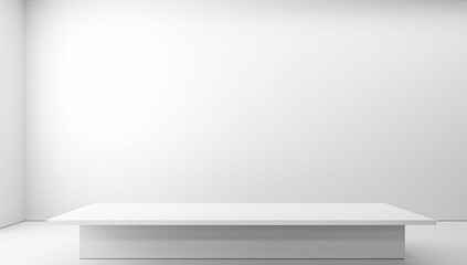 An AI illustration of the table in a white room is empty of people and no one can see it