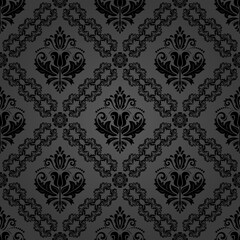 Classic dark seamless pattern. Damask orient ornament. Classic vintage background. Orient pattern for fabric, wallpapers and packaging