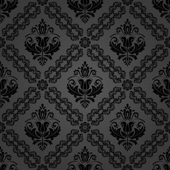 Classic dark seamless pattern. Damask orient ornament. Classic vintage background. Orient pattern for fabric, wallpapers and packaging