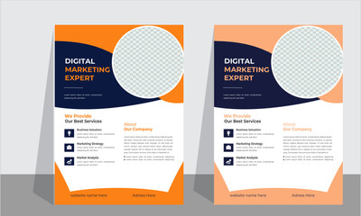 Corporate business flyer template design set with blue, magenta, red and yellow color. marketing, business proposal. business presentation guide brochure template with cover, back and inside 