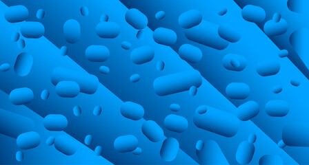 Абстрактный светло-голубой фон с 3D мягкими жидкими формами. Векторный шаблон для плакатов, баннеров, листовок и презентаций.