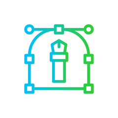 Design business icon with blue and green gradient outline style. design, abstract, report, success, creative, graphic, banner. Vector illustration