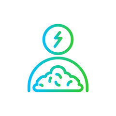 Creative power business icon with blue and green gradient outline style. creative, concept, idea, bulb, power, creativity, innovation, banner. Vector illustration