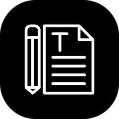 Copywriting creativity business icon with black filled line outline style. copywriter, business, writer, content, office, education, concept. Vector illustration