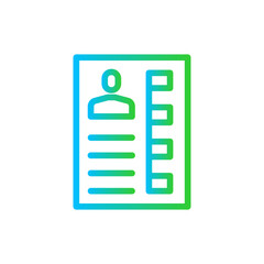 Portfolio creativity business icon with blue and green gradient outline style. portfolio, layout, business, brochure, template, presentation, catalog. Vector illustration