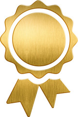 Golden icon medal award badge emblem ribbon achievement competition champion label trophy victory winner guarantee blue quality flat best banner certificate premium prize place silhouette sticker elem