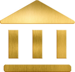 Golden icon bank building government vector finance museum courthouse money concept bankruptcy investment governmental classic loan public web institute financial outlined linear institution federal r