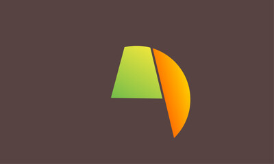 Green and orange light logo, a logo combining two half circles in green and orange to form a complete circle, a modern and simple logo design symbolizing harmony, unity and energy.