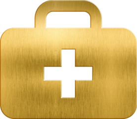 Golden icon first aid medical briefcase bag clinic healthy help doctor tool medication health red cross chest case hospital kit patient drug virus box emergency suitcase disease first aid medicine hea